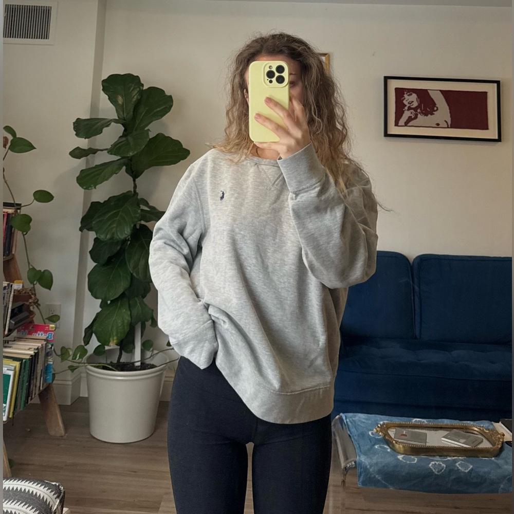 Polo Heather Grey Crewneck Sweatshirt